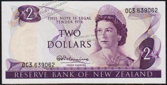 Новая Зеландия 2 доллара 1967-68г. P.164а - UNC - Новая Зеландия 2 доллара 1967-68г. P.164а - UNC