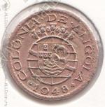 29-176 Ангола 20 сентаво 1948г. КМ # 71 бронза 2,84гр. 20,5мм