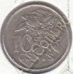 16-178 Тринидад и Тобаго 10 центов 1977г. КМ # 31 медно-никелевая 1,4гр. 16,2мм