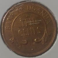 16-13 Уганда 10 центов 1966г. Бронза.