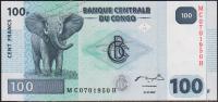 Конго 100 франков 2007г. Р.98 UNC