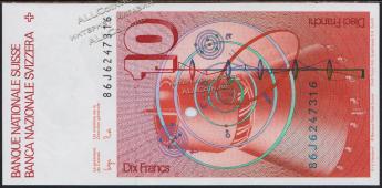 Швейцария 10 франков 1986г. P.53f(55) - UNC - Швейцария 10 франков 1986г. P.53f(55) - UNC