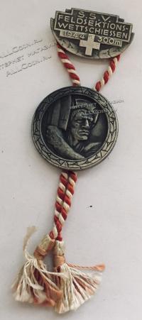 #329 Швейцария спорт Медаль Знаки. Чемпионат по стрельбам. 1944 год.