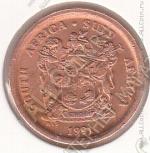 26-10 Южная Африка 5 центов 1991г. КМ # 134 сталь с медным покрытием 4,5гр. 21мм