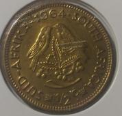 16-16 Южная Африка 1/2 цента 1964г. - 16-16 Южная Африка 1/2 цента 1964г.