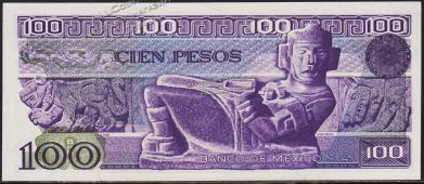 Мексика 100 песо 1982г. P.74c - UNC "VL" - Мексика 100 песо 1982г. P.74c - UNC "VL"
