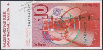 Швейцария 10 франков 1990г. P.53h(63-15мм) - UNC - Швейцария 10 франков 1990г. P.53h(63-15мм) - UNC