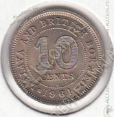15-164 Малайя и Борнео 10 центов 1961г. КМ# 2H UNC медно-никелевая 2,83гр. 19,мм - 15-164 Малайя и Борнео 10 центов 1961г. КМ# 2H UNC медно-никелевая 2,83гр. 19,мм