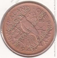 26-102 Новая Зеландия 1 пенни 1941г. KM# 13 бронза 9,56гр 31,0мм
