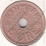 32-135 Дания 5 эре 1927г. КМ # 828.1 бронза 7,6гр. 27,4мм