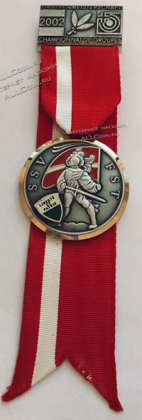 #368 Швейцария спорт Медаль Знаки. Групповой чемпионат в округе Во. 2002 год.