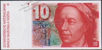 Швейцария 10 франков 1992г. P.53k(61) - UNC - Швейцария 10 франков 1992г. P.53k(61) - UNC
