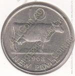 28-55 Гернси 10 новых пенсов 1968г. КМ # 24 медно-никелевая 11,31гр. 28,52мм
