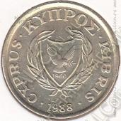 34-96 Кипр 10 центов 1988г. КМ # 56.2 никель-латунь 5,5гр. 24,5мм - 34-96 Кипр 10 центов 1988г. КМ # 56.2 никель-латунь 5,5гр. 24,5мм