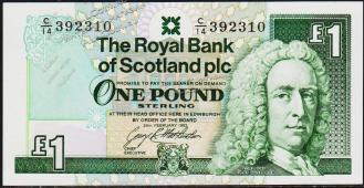 Шотландия 1 фунт 1993г. P.351с - UNC - Шотландия 1 фунт 1993г. P.351с - UNC