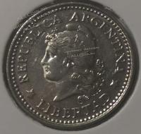 16-21 Аргентина 10 центимо 1958г. Медь Никель.