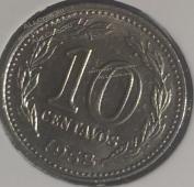 16-21 Аргентина 10 центимо 1958г. Медь Никель. - 16-21 Аргентина 10 центимо 1958г. Медь Никель.