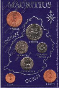 Маврикий набор 7 монет 1975г. (в38)