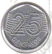 6-103 Бразилия 25 сентавов 1994 г. KM# 634 Нержавеющая сталь 4,78 гр. 23,5 мм.