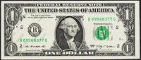 США 1 доллар 2009г. UNC "В" В-G