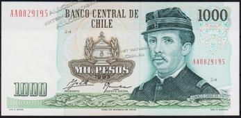 Чили 1000 песо 1993г. P.154е(3) - UNC - Чили 1000 песо 1993г. P.154е(3) - UNC