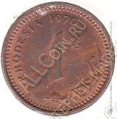 2-55 Родезия 1 цент 1970 г. KM#10  - 2-55 Родезия 1 цент 1970 г. KM#10 