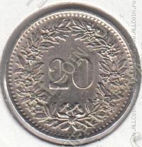 15-69 Швейцария 20 раппенов 1970г. КМ # 29а медно-никелевая 4,0гр. 21,05мм