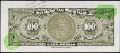 Мексика 100 песо 29.12.1972г. Р.61h - UNC "BQO" - Мексика 100 песо 29.12.1972г. Р.61h - UNC "BQO"