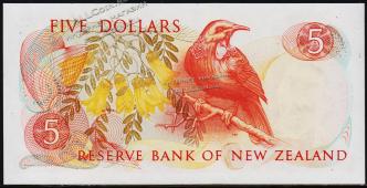 Новая Зеландия 5 долларов 1985-89г. P.171в - XF - Новая Зеландия 5 долларов 1985-89г. P.171в - XF