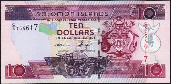 Соломоновы острова 10 долларов 2011г. P.34 UNC - Соломоновы острова 10 долларов 2011г. P.34 UNC
