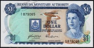 Бермуды 1 доллар 1979г. P.28в(2) - UNC - Бермуды 1 доллар 1979г. P.28в(2) - UNC
