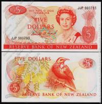 Новая Зеландия 5 долларов 1989-92г. P.171c - UNC