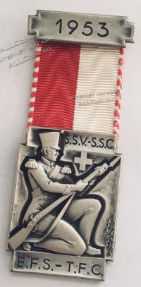 #373 Швейцария спорт Медаль Знаки. Стрелково-исторический фестиваль №6. 1953 год.