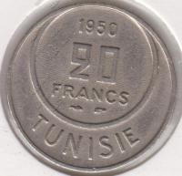25-1 Тунис 20 франков 1950г. 