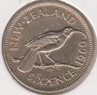 33-96 Новая Зеландия 6 пенсов 1960г. 