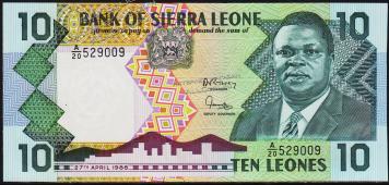 Сьерра-Леоне 10 леоне 27.04.1988г. P.15  UNC - Сьерра-Леоне 10 леоне 27.04.1988г. P.15  UNC