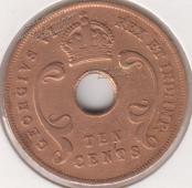 23-36 Восточная Африка 10 центов 1943г. Бронза - 23-36 Восточная Африка 10 центов 1943г. Бронза