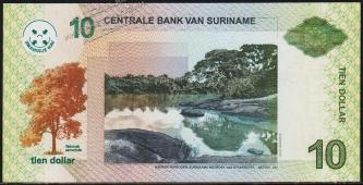 Суринам 10 долларов 2004г. P.158а - UNC - Суринам 10 долларов 2004г. P.158а - UNC
