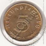 21-27 Германия 5 рейхспфеннигов 1939г. КМ # 91 A алюминий-бронза 2,44гр. 18,1мм