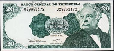 Банкнота Венесуэла 20 боливаров 1992 года. Р.63d - UNC - Банкнота Венесуэла 20 боливаров 1992 года. Р.63d - UNC
