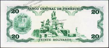 Банкнота Венесуэла 20 боливаров 1992 года. Р.63d - UNC - Банкнота Венесуэла 20 боливаров 1992 года. Р.63d - UNC