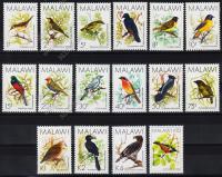 Малави 16 марок п/с 1988г. Mi#513-28 MNH OG** птицы (1-6)