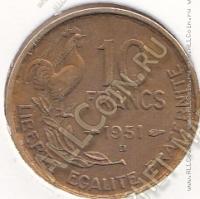 22-65 Франция 10 франков 1951г. КМ # 915.2 В алюминий-бронза 3,0гр. 20мм