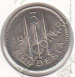 23-167 Родезия  3 пенса=2-1/2 цента 1968г. КМ# 8 UNC медно-никелевая 6,5гр. 27мм
