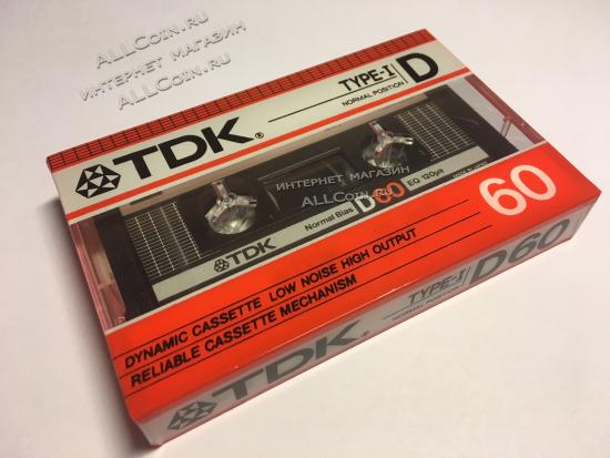 Аудио Кассета TDK D 60 1986 год.  / Япония / Новая. Запечатанная. Из Блока.