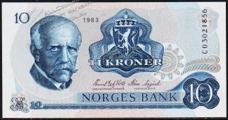 Норвегия 10 крон 1983г. P.36c(6) - UNC - Норвегия 10 крон 1983г. P.36c(6) - UNC