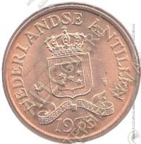 5-131 Нидерландские Антилы 2-1/2 цента 1975г. UNC Бронза	