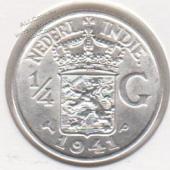 38-1 Нидерландская Индия 1/4 гульдена 1941г. UNC серебро - 38-1 Нидерландская Индия 1/4 гульдена 1941г. UNC серебро
