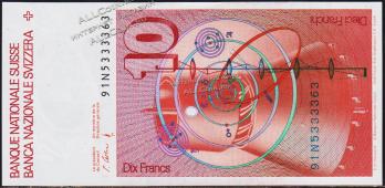 Швейцария 10 франков 1991г. P.53j(64) - UNC - Швейцария 10 франков 1991г. P.53j(64) - UNC