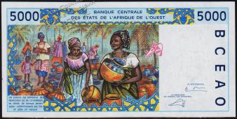 Сенегал 5000 франков 2002г. P.713Kl - UNC - Сенегал 5000 франков 2002г. P.713Kl - UNC